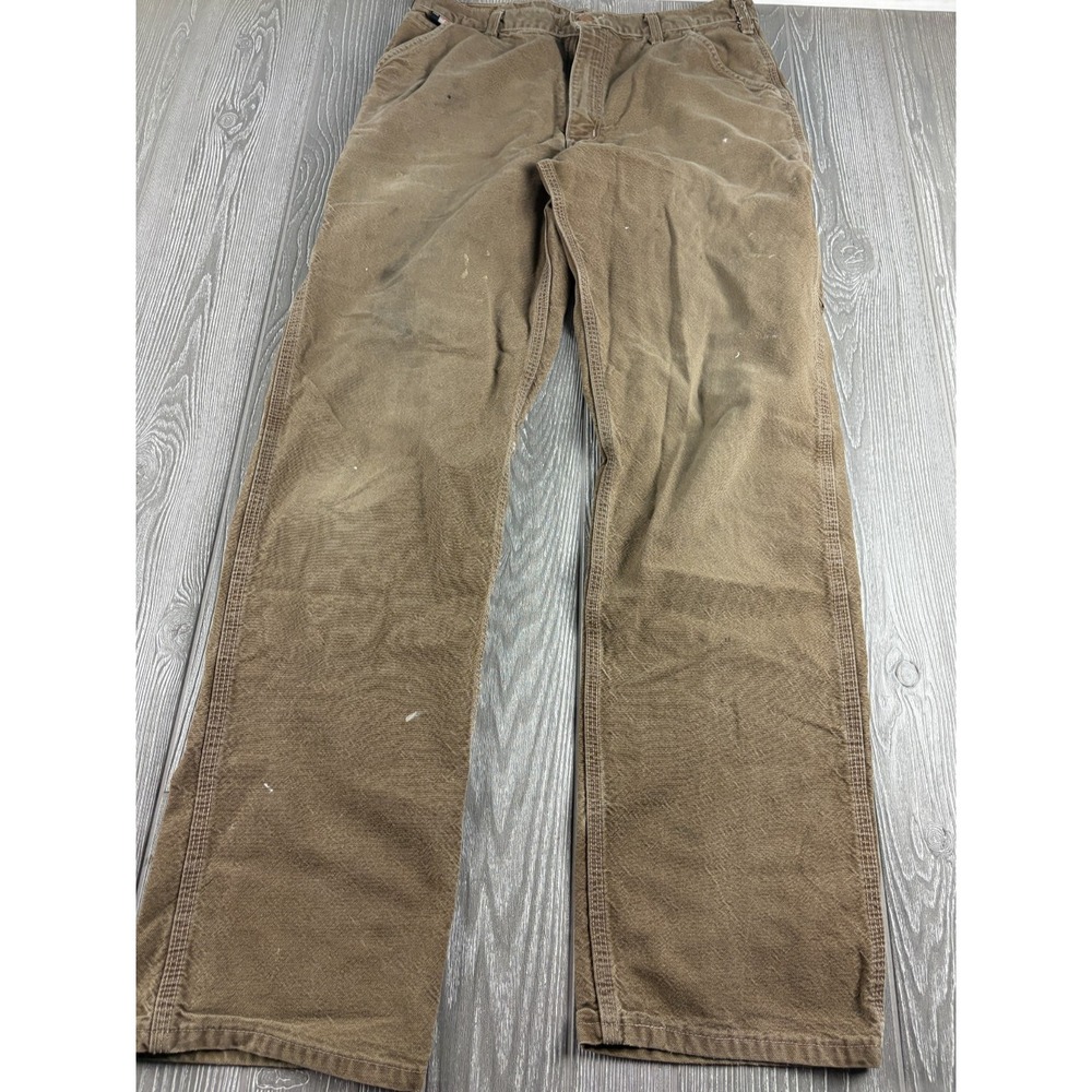 Carhartt Mens Brown FR Flame Resistant Jeans Straight Leg Size 33 x 35 Vintage